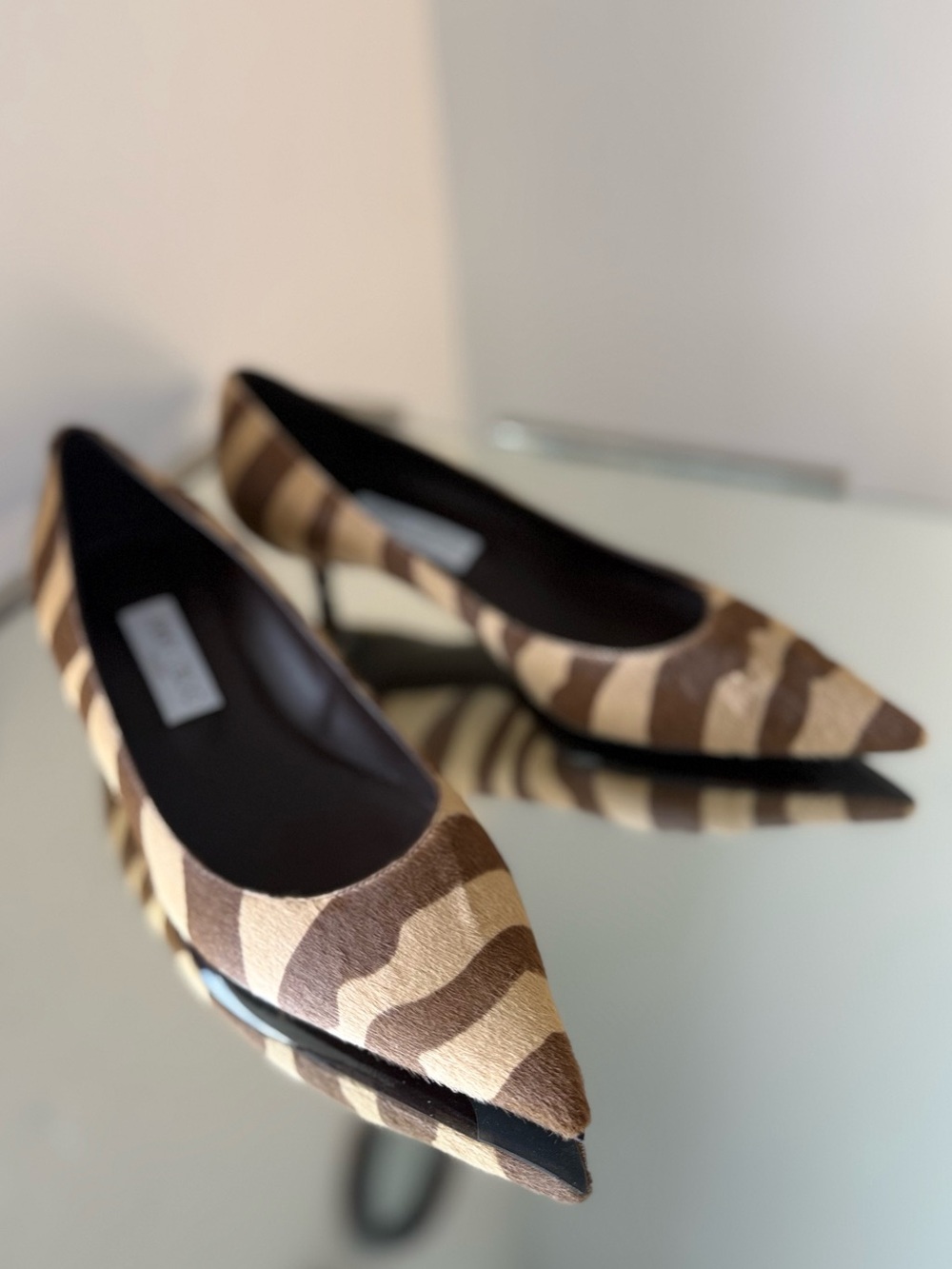 New Jimmy Choo Amelia 35 Chocolate Zebra Printed Pony Pumps $1,095 39.5 - Picture 14 of 14